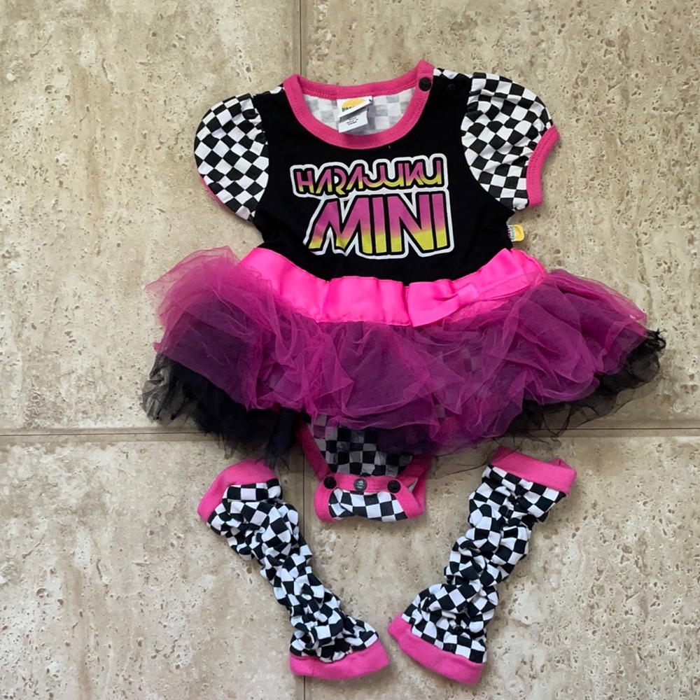 Harajuku Mini ruffle onesie with leg warmers